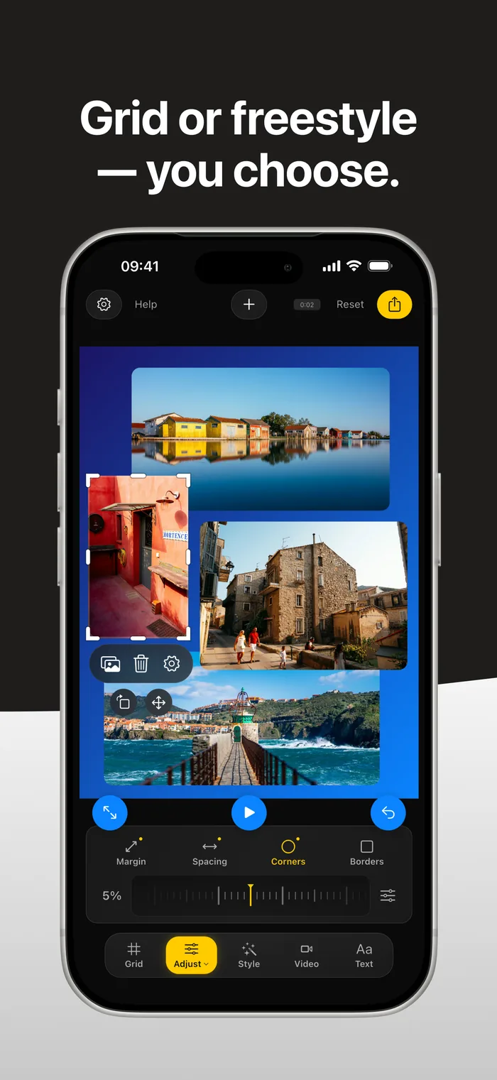 Grid or freestyle layouts